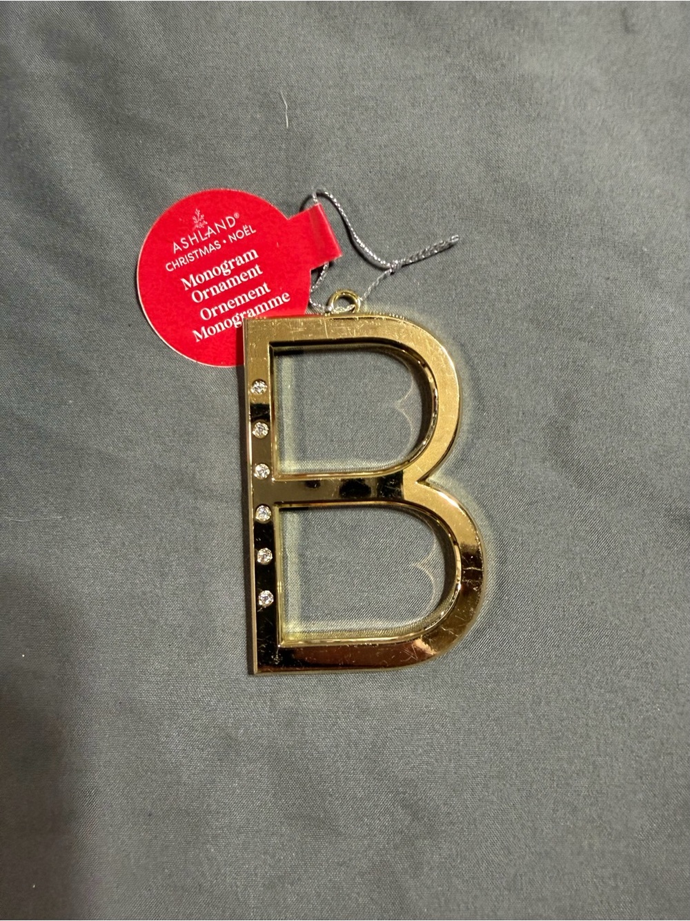 Ashland Gold Monogram Letter B Ornament with Crystal Accents